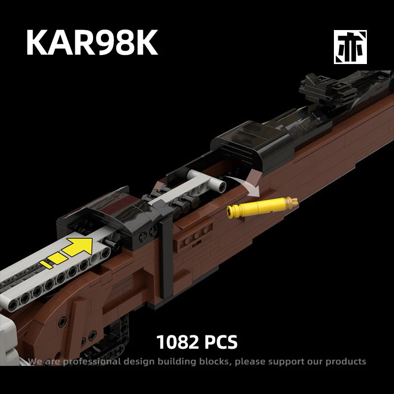 Kar 98k Sniper Rifle Building Blocks Emissibility With Bullet Assemble Gun Bricks