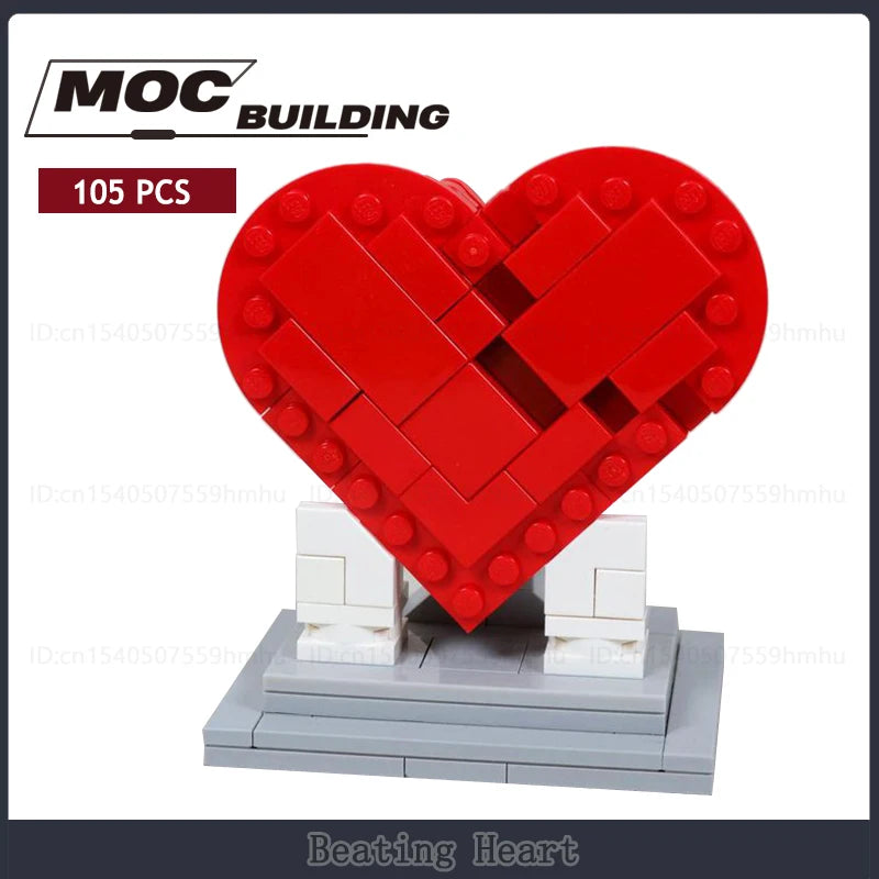 GBC Module Kinetic Sculpture Beating Heart Model MOC Building Blocks DIY Assembly Technology Bricks Toys Creative Ideas Gifts