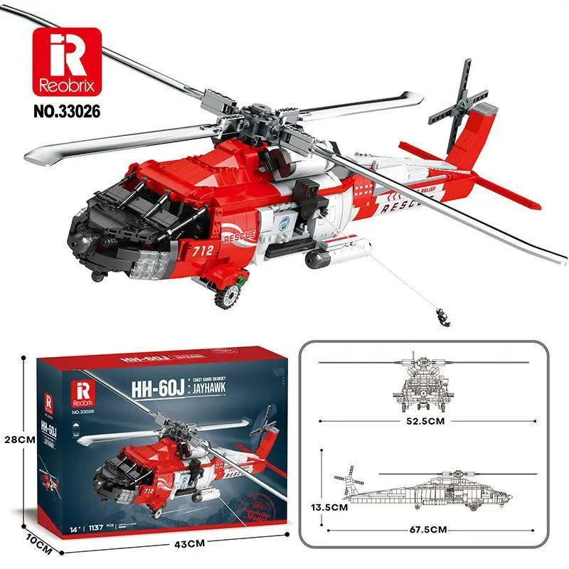 Rescue Helicopter Blackhawk Boys Building Block