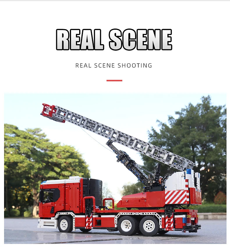 Technical Fire Engine Truck RC Building Blocks