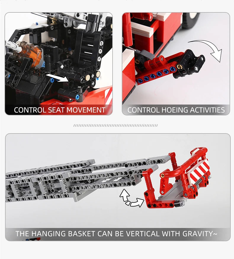 Technical Fire Engine Truck RC Building Blocks