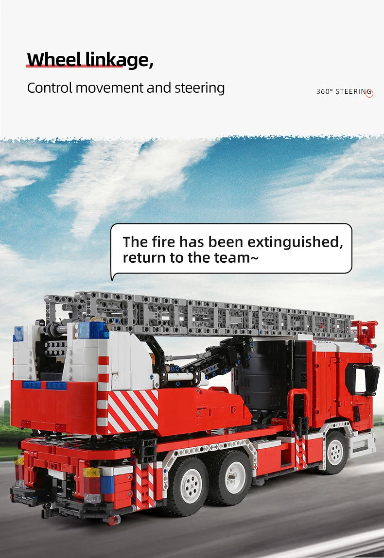 Technical Fire Engine Truck RC Building Blocks
