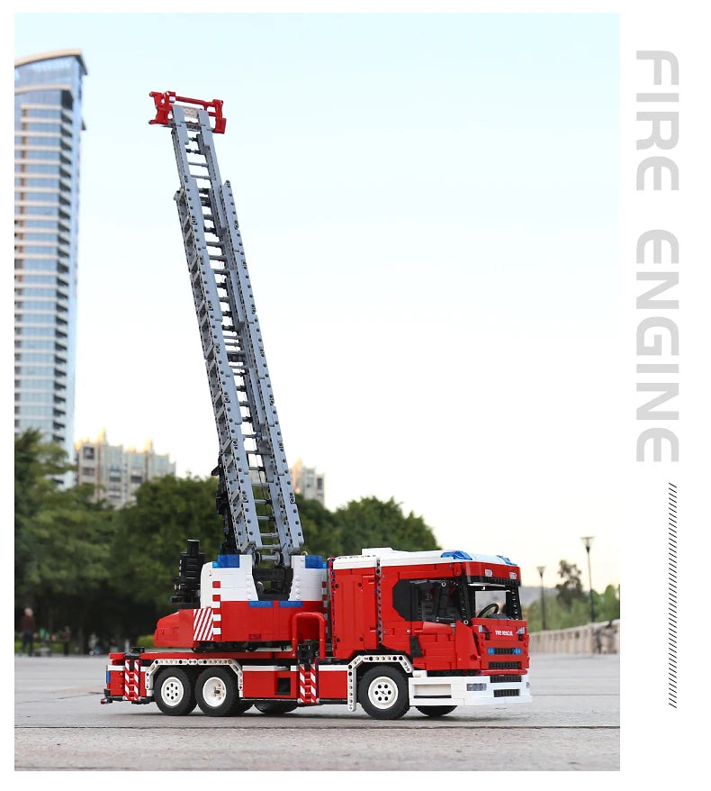 Fire Truck RC Building Blocks with Turntable Ladder