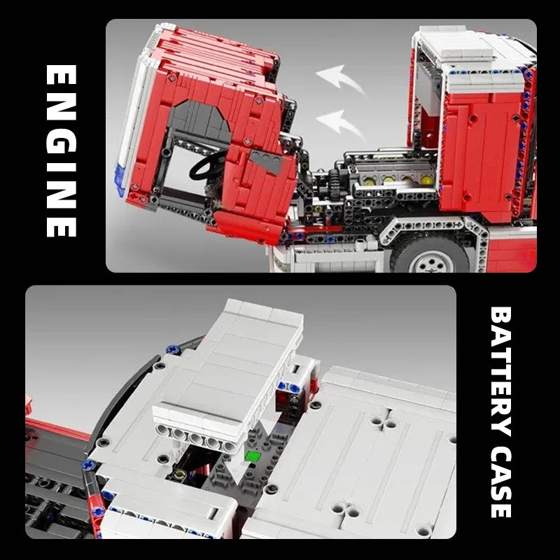 Fire Truck RC Building Blocks with Turntable Ladder