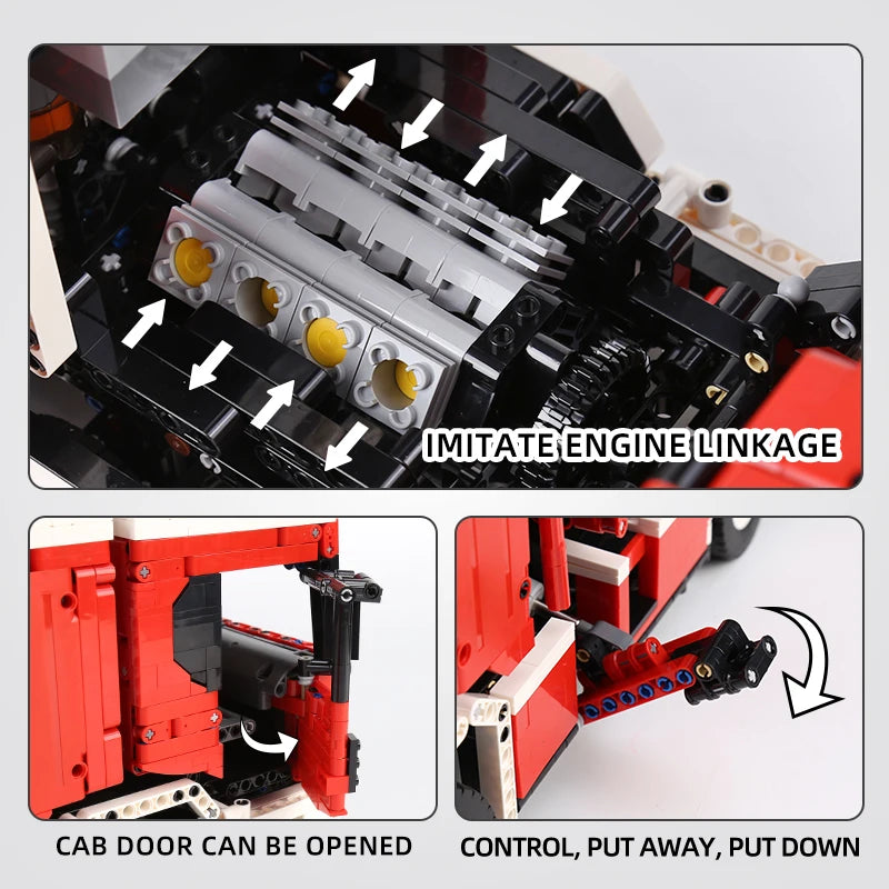Technical Fire Engine Truck RC Building Blocks