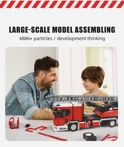 Technical Fire Engine Truck RC Building Blocks