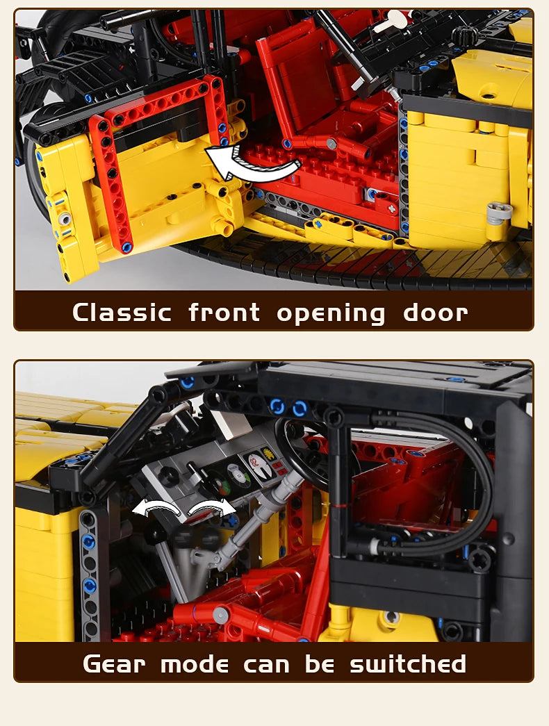 Technical 1:8 Vintage Car T50 Building Blocks