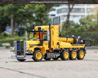 Tow Truck Building Blocks City Engeneering Trailer Crane Car