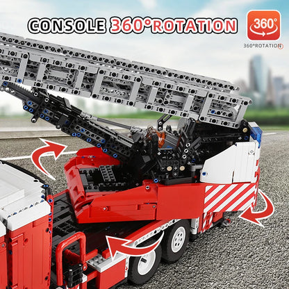 Fire Truck RC Building Blocks with Turntable Ladder