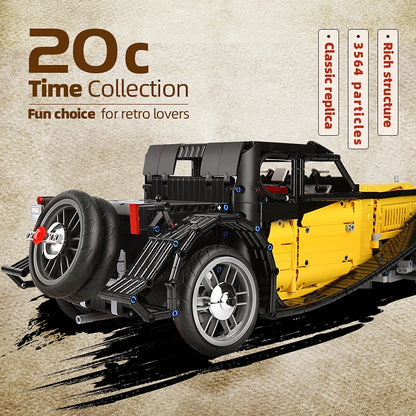 Technical 1:8 Vintage Car T50 Building Blocks