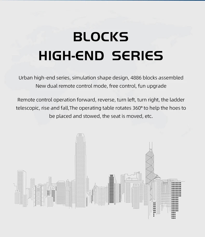 Technical Fire Engine Truck RC Building Blocks