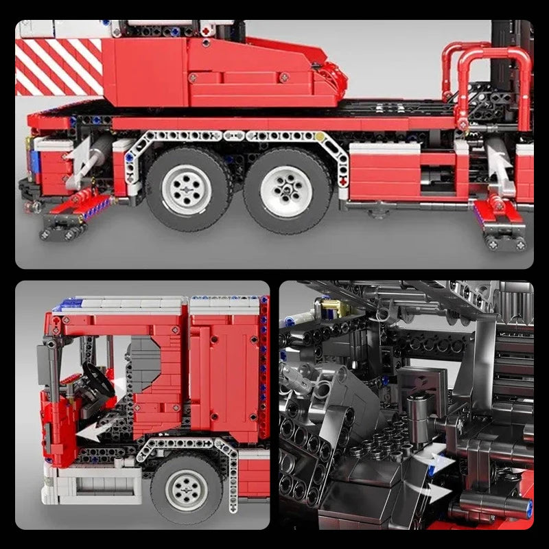 Fire Truck RC Building Blocks with Turntable Ladder
