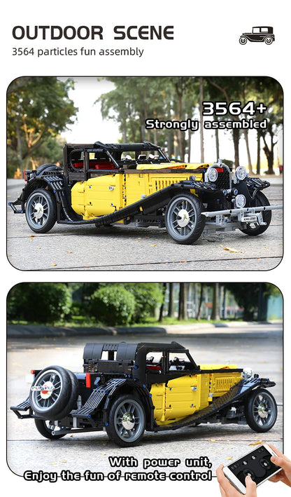 Technical 1:8 Vintage Car T50 Building Blocks