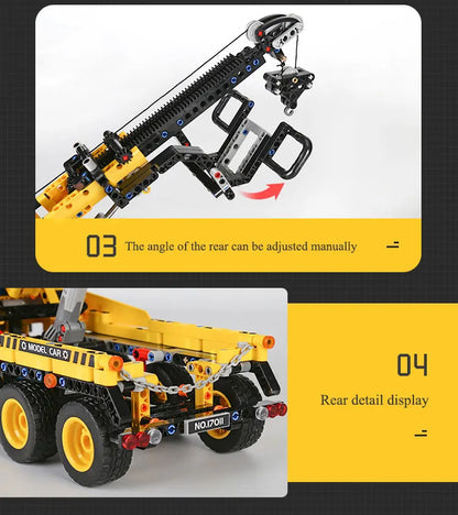 Tow Truck Building Blocks City Engeneering Trailer Crane Car