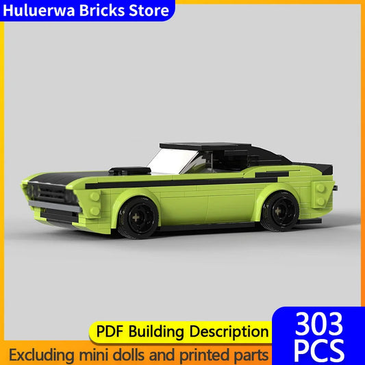 Speed Hypercar Model MOC Building Bricks Challenger T/A Muscle Car Modular Technology Gifts Holiday Assemble Children Toys Suit