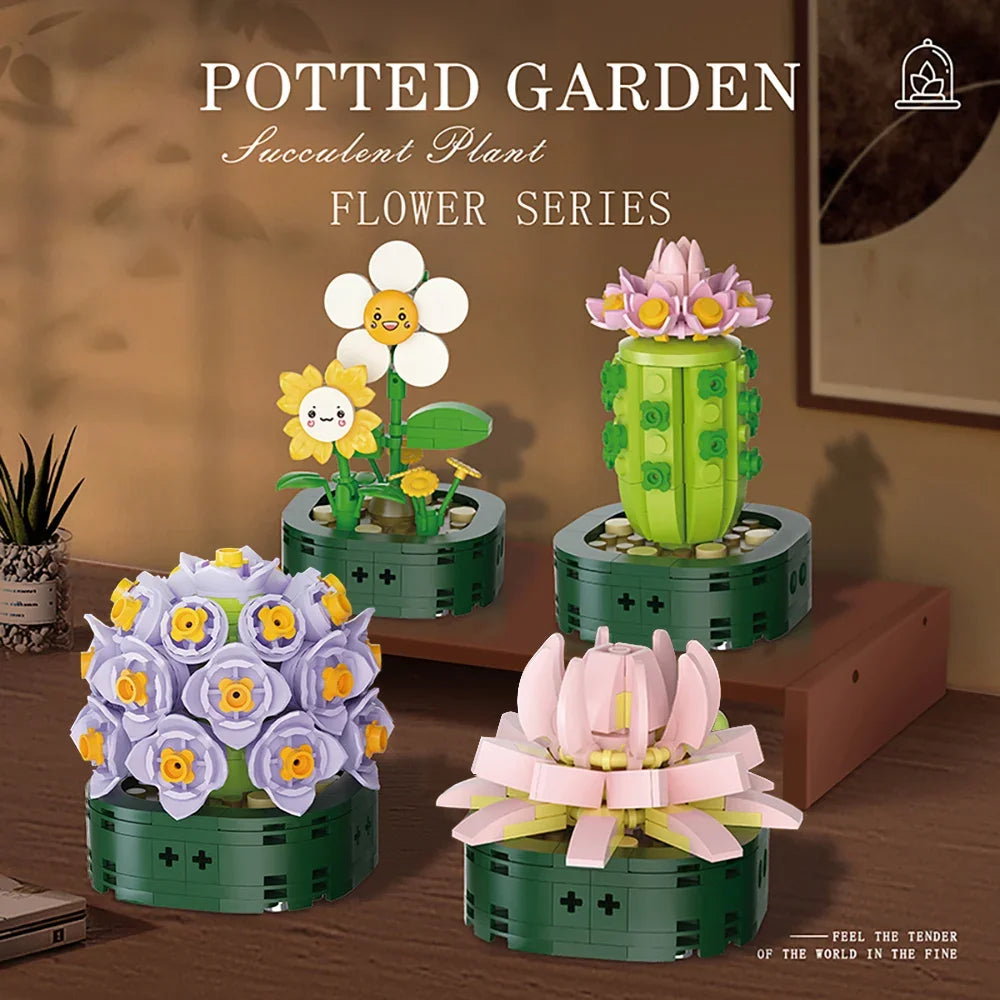 Flower Bouquet Building Block Succulents Plants