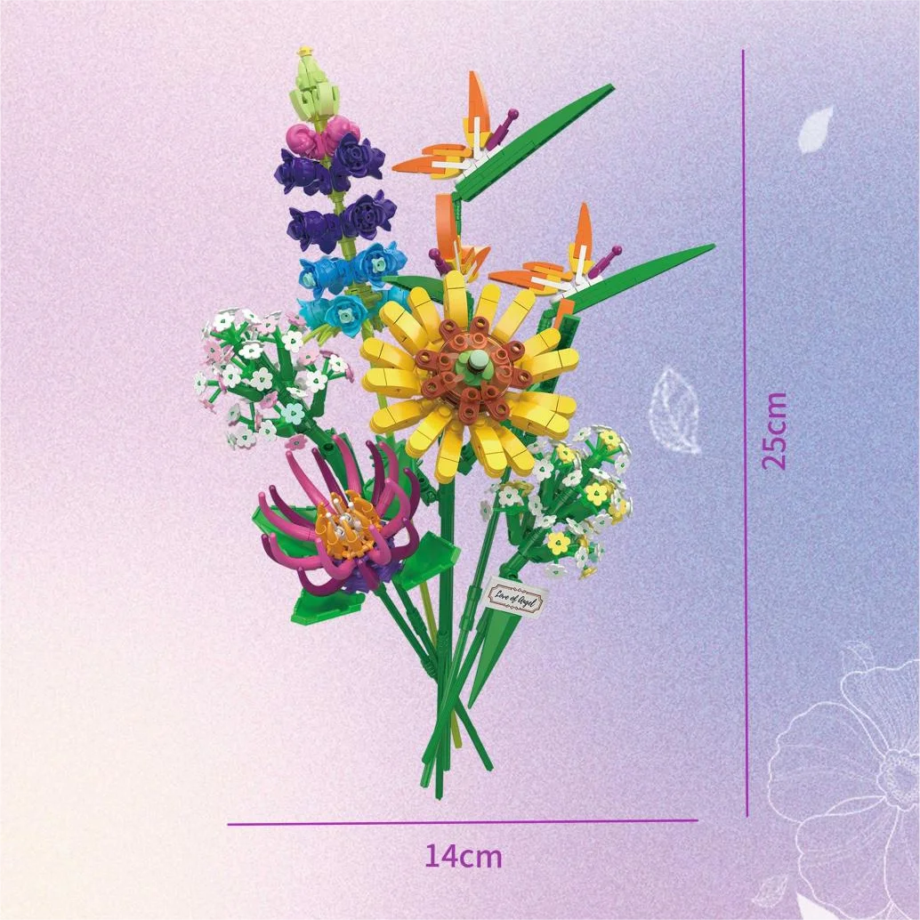 KNEW BUILT Flower Bouquet 3D Model Toy Mini Build Blocks