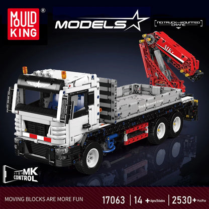 Truck with Crane Building Block Assembly Car Brick