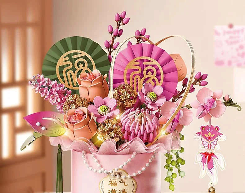 LOZ-1964 Spring Festival New Year rose building