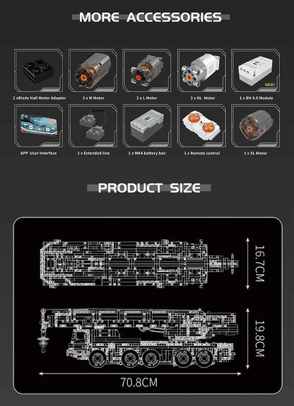 Truck Building Blocks Tech APP RC Controlled Mobile Crane