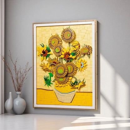 Van Gogh girasol mural artístico 3D
