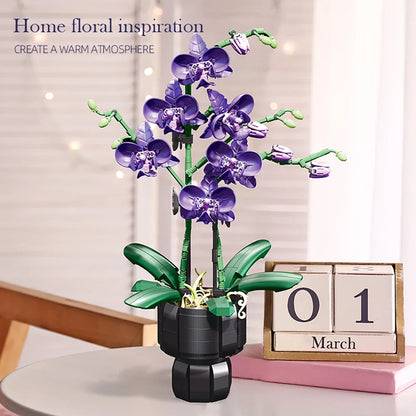 KNEW BUILT 3D Eternal Flower Phalaenopsis Building Block