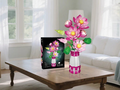 Lotus Flower with Vase Building Blocks
