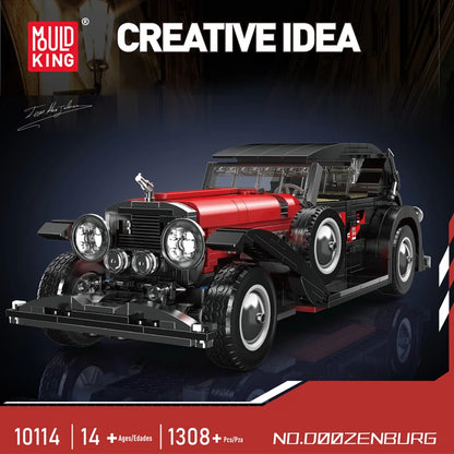 The Red Vintage Car Building Block