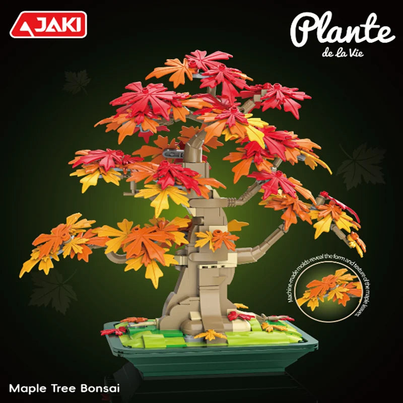 Bonsai maple tree home decoration, Building blocks tree model