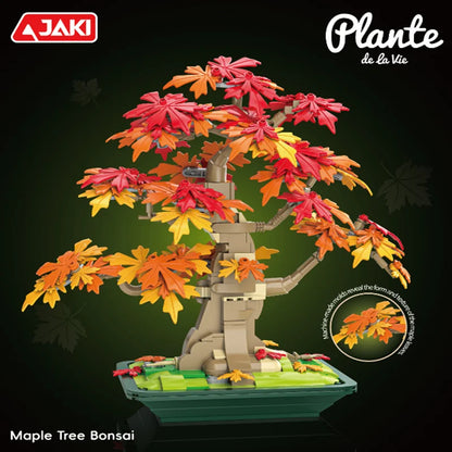 Bonsai maple tree home decoration, Building blocks tree model