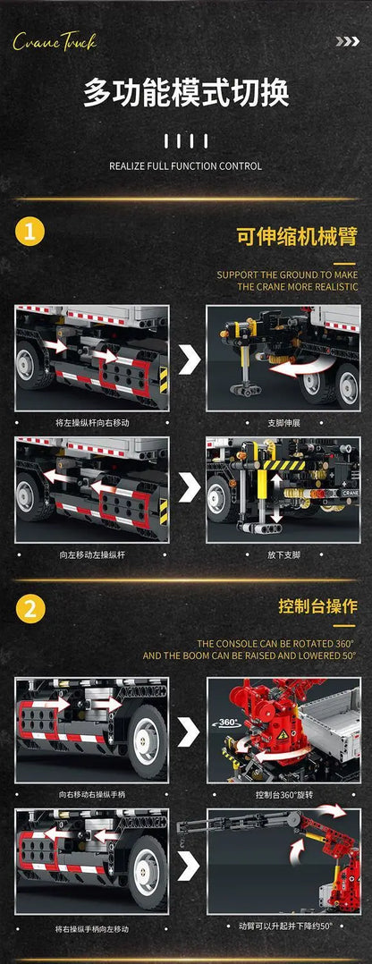 Crane Truck Building Blocks RC Vehicle