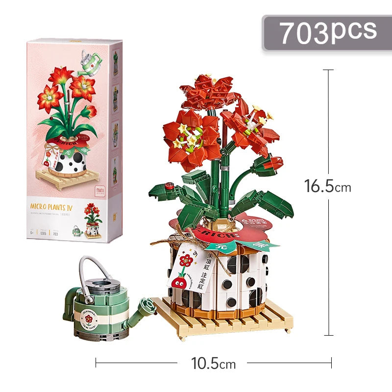 Flower Building Blocks Mini Potted Plant Bouquet