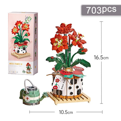 Flower Building Blocks Mini Potted Plant Bouquet