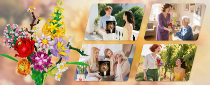 Flower Bouquet Building Blocks Rose Daisy Hyacinth