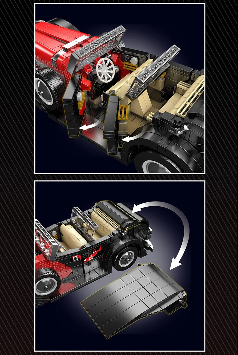 The Red Vintage Car Building Block