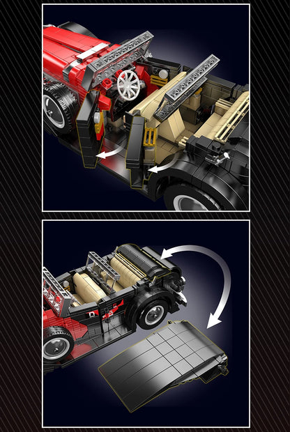 The Red Vintage Car Building Block