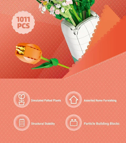 KNEW BUILT 3D Eternal Flower Phalaenopsis Building Block