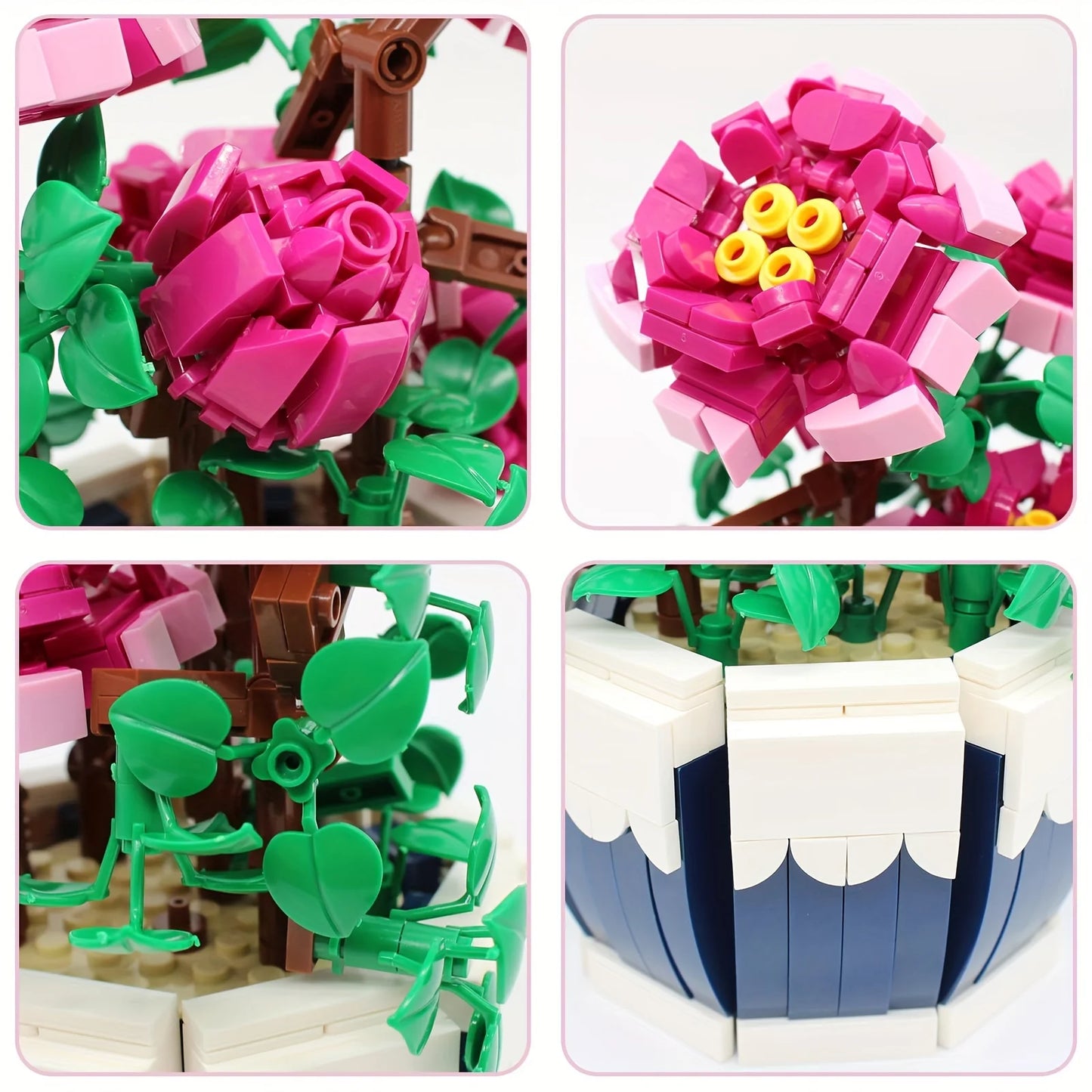 Flower Bouquet Exquisite Peony Building Blocks