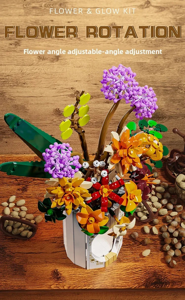 Spring Bouquet Building Blocks Daisy Bouquet Flower Model Bricks