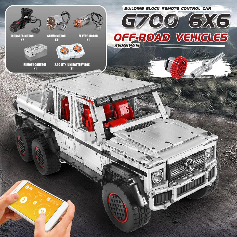 APP&RC Motorized G63 6X6 Off-Road SUV Car