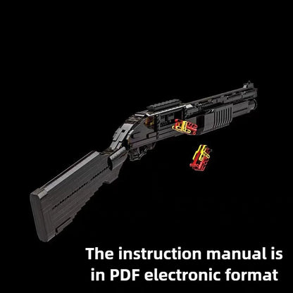 1801PCS Creative MP133 Shotgun Building Blocks MOC Technical Can Shoot Projectile Shells Assemble Bricks Model Toy Gift For Kid
