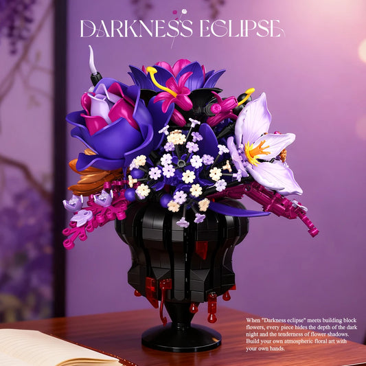 Romantic Flower Bouquet Building Blocks Preserved Flowers Vase Model