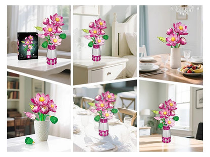 Lotus Flower with Vase Building Blocks
