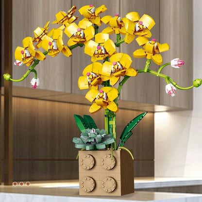 MOC Eternal Orchid Flower Building Block