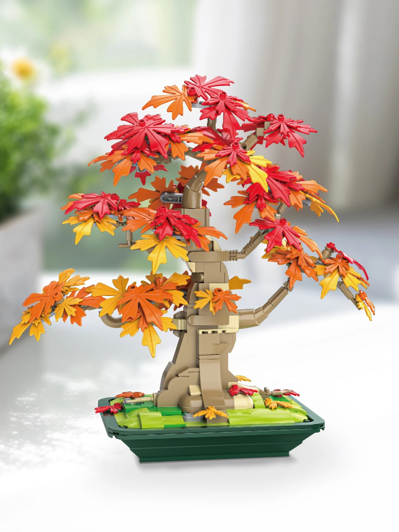 Bonsai maple tree home decoration, Building blocks tree model