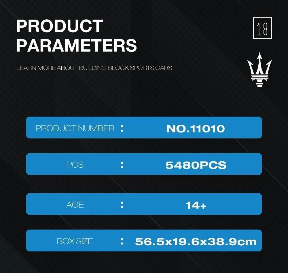 GranTurismo Maserati Bricks Model Assembling