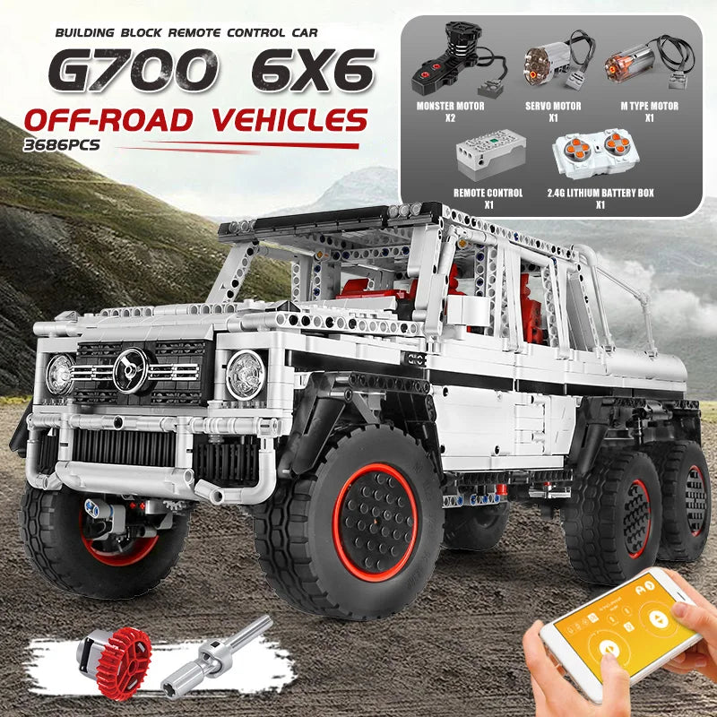 APP&RC Motorized G63 6X6 Off-Road SUV Car