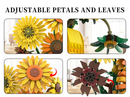 Sunflower Building Blocks Flower Bouquet Vase