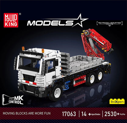 Truck with Crane Building Block Assembly Car Brick