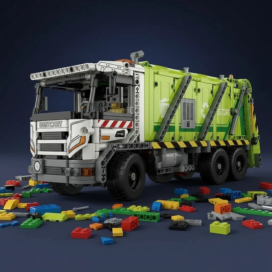 Compression Garbage Truck Electric RC Building Block Assembly Model